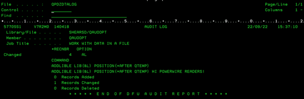 Spool File Syntax Cleaning Up Spoolfiles - Record Count